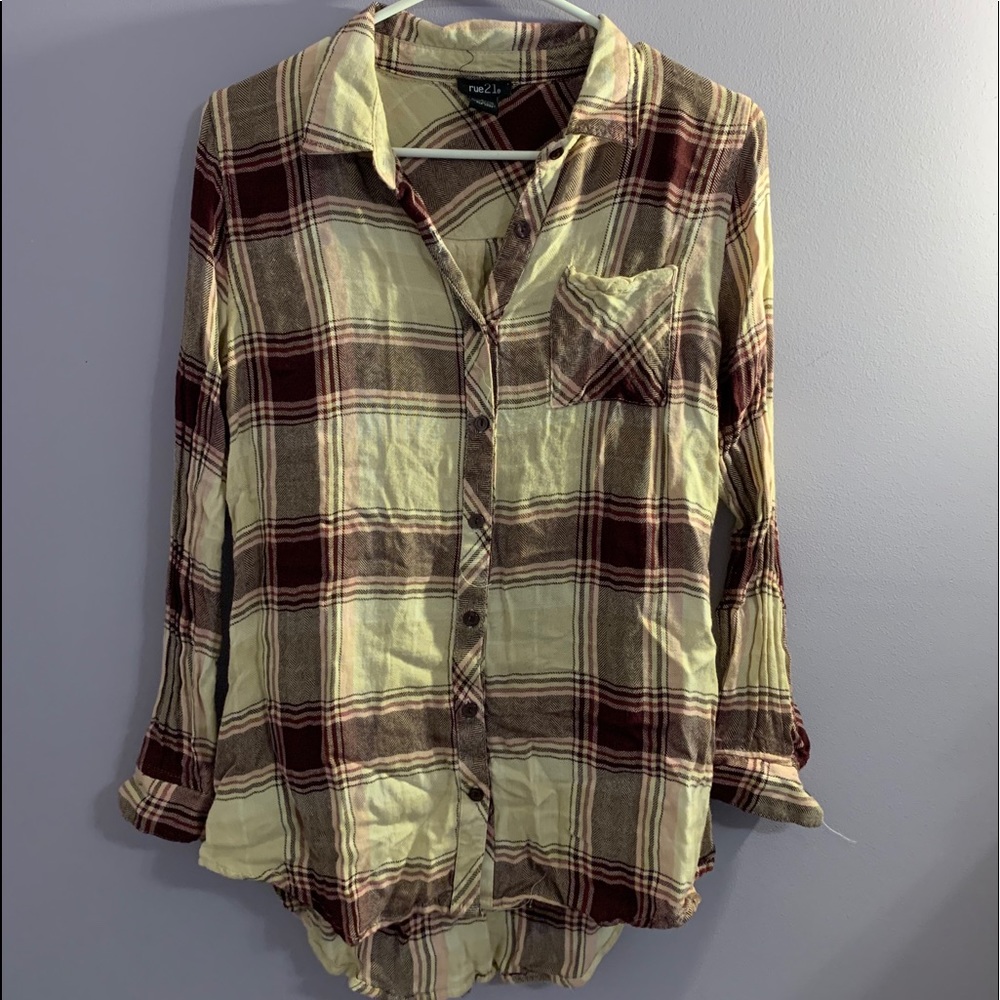 Purple and Beige Flannel Size S